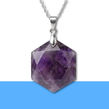 Load image into Gallery viewer, Amethyst Hexagon Pendant – Symbol of Peace, Intuition, and Rest – Perfect for Daily Wear

