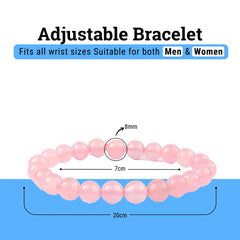 Certified Natural Rose Quartz Stone Bracelet: Unconditional Love & Acceptance