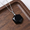 Black Tourmaline Hexagon Pendant – Symbol of Guarding, Grounding, and Shielding – Perfect for Daily Wear