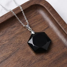 Load image into Gallery viewer, Black Tourmaline Hexagon Pendant – Symbol of Guarding, Grounding, and Shielding – Perfect for Daily Wear
