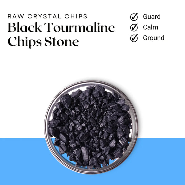Black Tourmaline Chips Stone – Symbol of Protection, Grounding, and Purification – Perfect for Decoration
