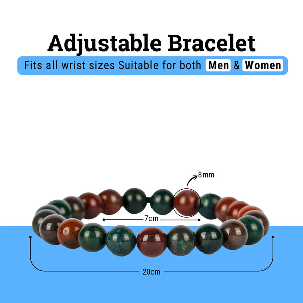 Bloodstone Bracelet – Natural Healing Stone for Strength, Courage & Balance