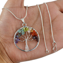 Load image into Gallery viewer, 7 Chakra Tree of Life Pendant with Chain - Helps in Energy Balancing, Healing, and Spiritual Growth - Suitable for All

