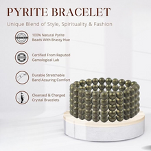 Load image into Gallery viewer, Pyrite Ring &amp; Pyrite Bracelet Set – Healing Stone Jewelry for Wealth &amp; Protection
