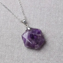Load image into Gallery viewer, Amethyst Hexagon Pendant – Symbol of Peace, Intuition, and Rest – Perfect for Daily Wear
