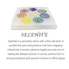 Square Selenite Seven Chakra Crystal Charging Plate — Healing Stone for Crystal Cleansing, Reiki Healing, Meditation & Spiritual Growth