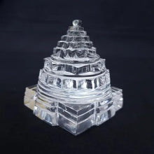 Load image into Gallery viewer, Sphatik Shree Yantra Original Crystal Idol - AAA Grade Clear Quartz for Meditation &amp; Pooja (20-25g) - Certified
