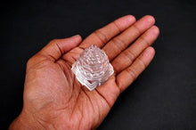 Load image into Gallery viewer, Sphatik Shree Yantra Original Crystal Idol - AAA Grade Clear Quartz for Meditation &amp; Pooja (20-25g) - Certified
