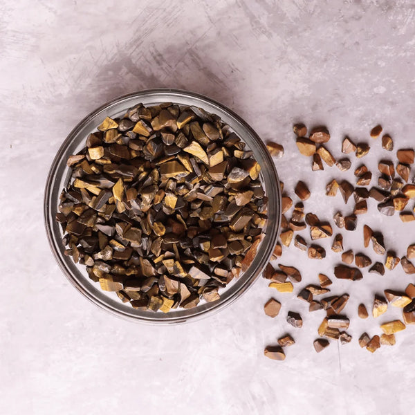 Tiger Eye Chips Stone – Symbol of Courage, Focus, and Practicality – Perfect for Decoration