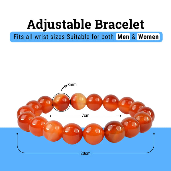 Carnelian Bracelet – Natural Healing Stone Bracelet for Creativity & Confidence