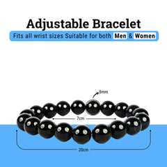 Natural Healing Black Tourmaline Crystal Bracelet for Men, Women & Kids