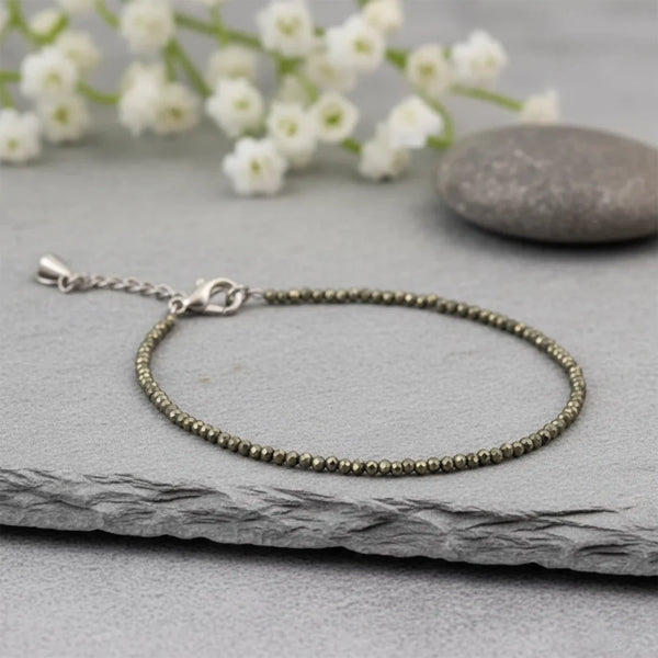 Pyrite Anklet – Symbol of Fortune, Willpower, and Protection – Perfect for Daily Wear - Pack of 2