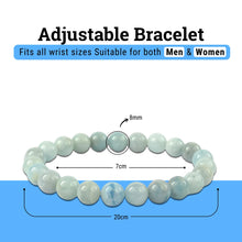 Load image into Gallery viewer, Natural Aquamarine Round Beads Stretch Bracelets, Charged by Reiki Grand Master &amp; Vastu Expert for Unisex
