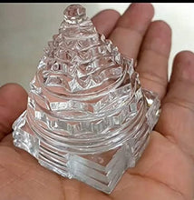 Load image into Gallery viewer, Original Sphatik Shree Yantra (Maha Meru) – Crystal for Wealth, Prosperity &amp; Positive Energy
