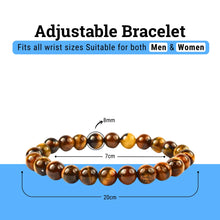 Load image into Gallery viewer, Brown Tiger Eye Stone Bracelet – Certified Healing Stone for Will Power, Focus &amp; Protection
