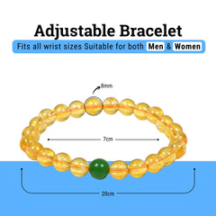 Natural Citrine Stone & Green Jade Bracelet – Wealth, Prosperity & Positive Energy | Unisex
