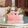 Rose Quartz Stone Swan Pair – Symbol of Love, Healing & Harmony