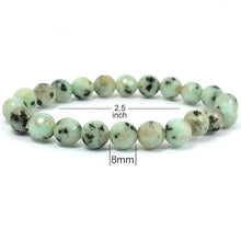 Load image into Gallery viewer, The Kiwi Jasper bracelet with a focus on its vibrant color and unique texture.
