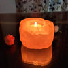 Himalayan Rock Salt Stone Lamp Tea Light Candle Holder – Healing Crystal Decor