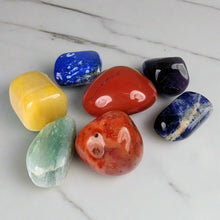 Load image into Gallery viewer, Natural 7 Chakra Tumble Stone Set - Energized Crystals for Reiki Healing and Energy Balancing
