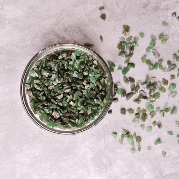 Green Jade Chips Stone – Symbol of Prosperity, Longevity, and Serenity – Perfect for Decoration