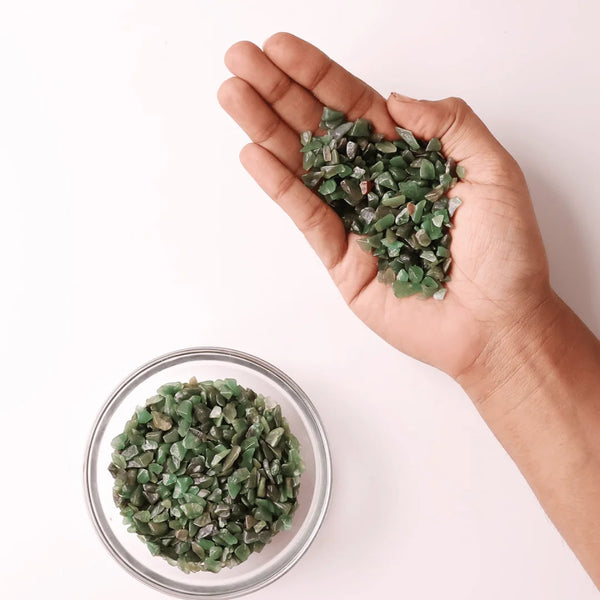 Green Jade Chips Stone – Symbol of Prosperity, Longevity, and Serenity – Perfect for Decoration