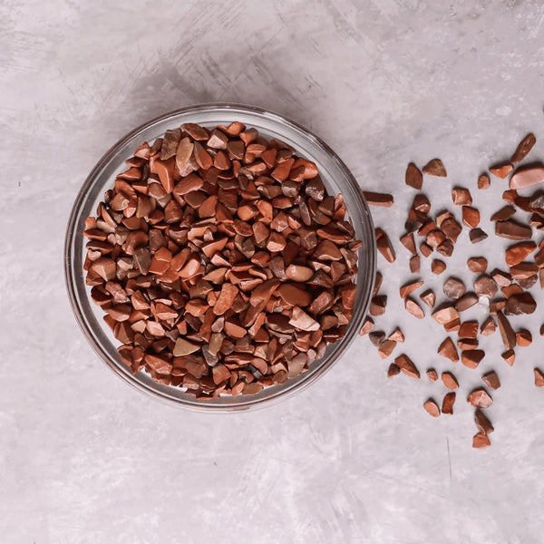 Red Jasper Chips Stone – Symbol of Strength, Stability, and Grounding Energy – Perfect for Decoration