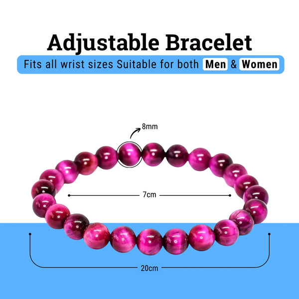 Pink Tiger Eye Bracelet – Symbol of Love, Motivation, and Emotional Strength – Perfect for Daily Wear