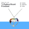 Heart-Shaped 7 Chakra Tree Pendant – Healing Crystals Necklace | Crystal Pendant Chain