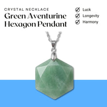Load image into Gallery viewer, Green Aventurine Hexagon Pendant – Symbol of Luck, Longevity, and Harmony – Perfect for Daily Wear
