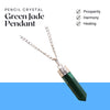 Green Jade Stone Pendant – Pencil Necklace for Prosperity, Harmony & Emotional Balance