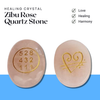 Rose Quartz Healing Coin with Zibu Symbol – Healing Crystal for Love, Compassion & Emotional Balance