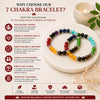 7 Chakra Bracelet (Pack of 2) – Natural Stone Beaded Bracelet for Balance, Focus & Daily Wear | Unisex Crystal Jewellery - On Hand View | Natural Seven Chakra Crystal Bracelet for Chakra Balance & Energy Alignment