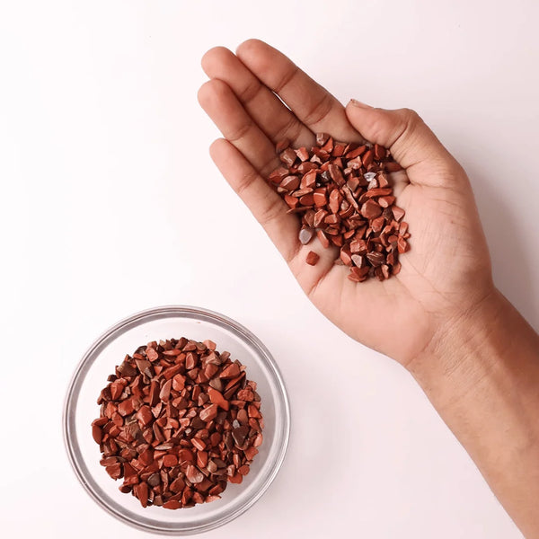 Red Jasper Chips Stone – Symbol of Strength, Stability, and Grounding Energy – Perfect for Decoration