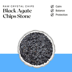Black Agate Chips Stone – Symbol of Grounding, Courage, and Stability – Perfect for Decoration