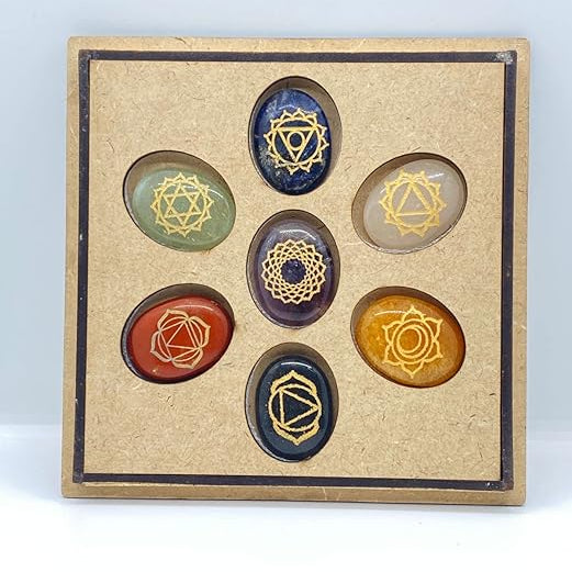 Seven Chakra Zibu Coins Set for Spiritual Healing – Evashu Crystals
