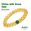 Wealth & Prosperity - Citrine and Green Jade Bracelet for positive growth and abundance