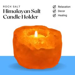 Natural Himalayan Rock Salt Lamp Tea Light Candle Holder - Unique Gifting Option