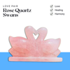 Rose Quartz Stone Swan Pair – Symbol of Love, Healing & Harmony