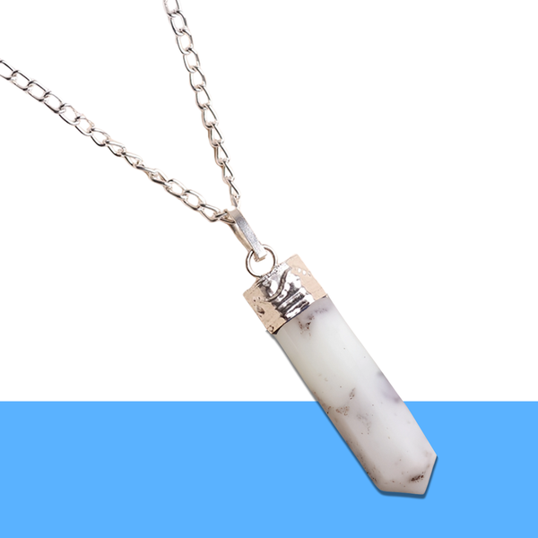 Dendrite Pendant – Healing Stone Pencil Necklace |Crystal Pendant Chain
