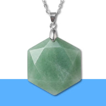 Load image into Gallery viewer, Green Aventurine Hexagon Pendant – Symbol of Luck, Longevity, and Harmony – Perfect for Daily Wear
