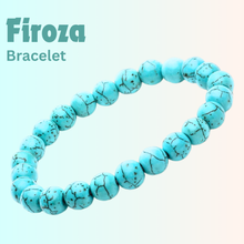 Load image into Gallery viewer, The Amethyst, Firoza and Sodalite bracelet with a focus on its vibrant color and unique texture.

