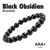 Close-up of Black Obsidian bracelet showing intricate details and natural Black Obsidian stone.