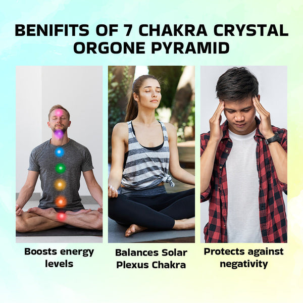 Natural 7 Chakra Crystal Orgone Pyramid - Balancing Energy & Enhancing Spiritual Connection