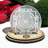 Selenite Charging Plate with Engraved Sri Yantra — Healing Stone for Reiki Healing, Feng Shui & Energy Cleansing
