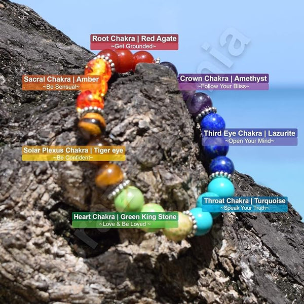 Combo 7 Chakra Healing Bracelet & 7 Chakra Crystal Tree Set - Wealth, Growth, Health and Peace