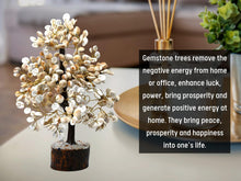 Load image into Gallery viewer, Crystal Gomati Chakra Tree with Original Gomti Chakra – Good Luck &amp; Positive Energy | Home Décor Showpiece (Small, 100 Beads, White, Crystal)
