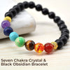 Protection & Energy Alignment - 7 Chakra Bracelet with Black Obsidian for daily balance