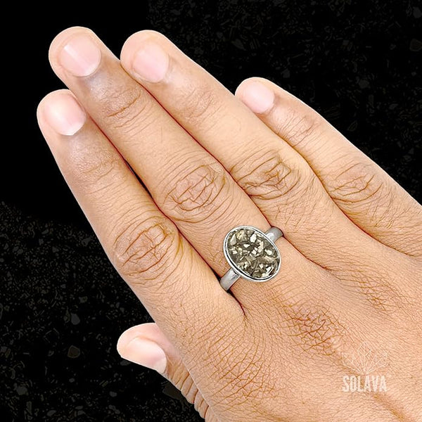 Pyrite Ring & Pyrite Bracelet Set – Healing Stone Jewelry for Wealth & Protection
