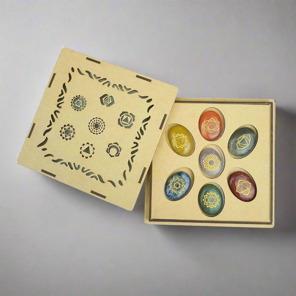 Zibu Coins Reiki Healing Set – Oval Reiki Crystals for Chakra Healing & Energy Balancing